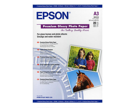 Papier do drukarki EPSON Premium Glossy Photo 20 arkuszy 255 g/m A3 C13S041315